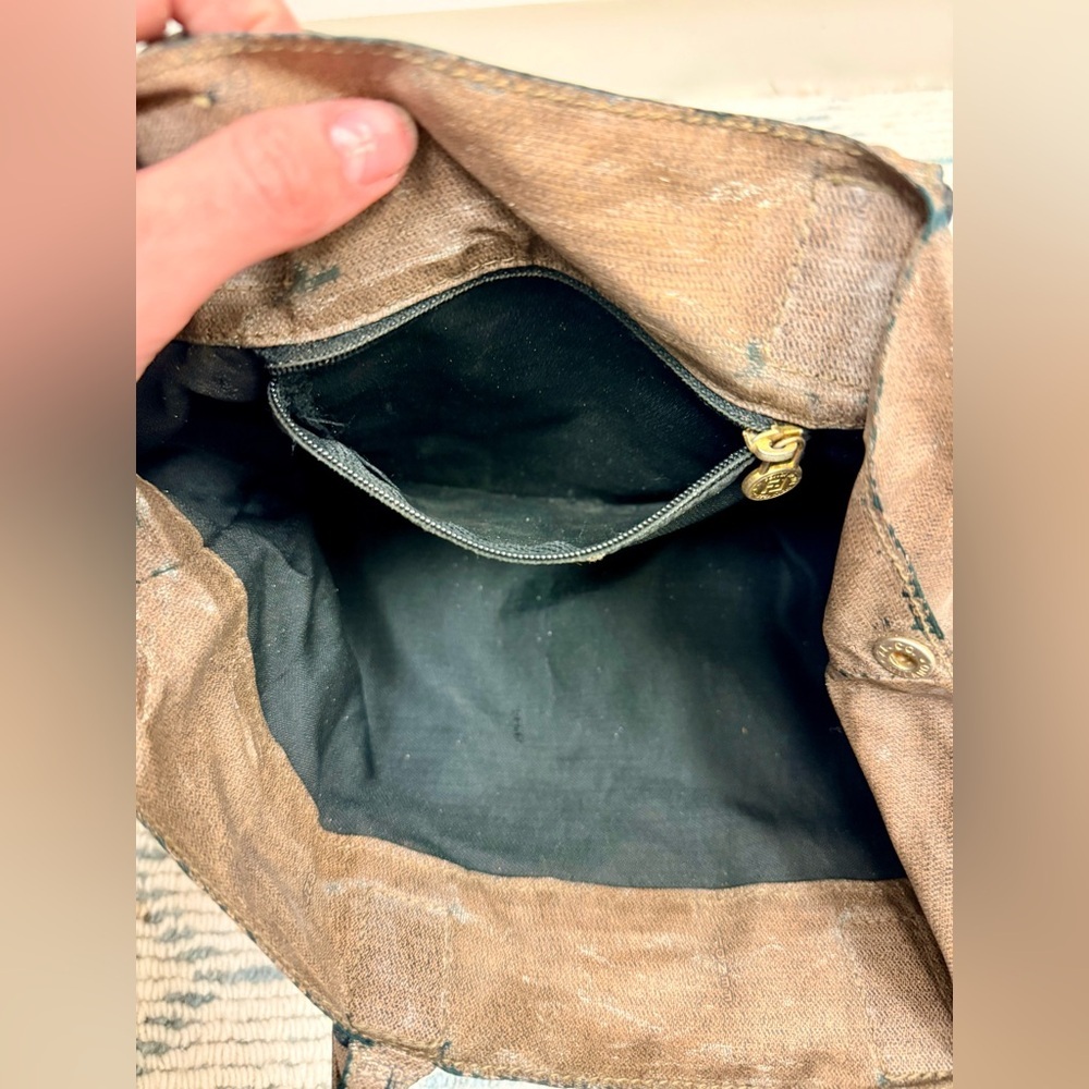 FENDI Vintage Rare Roma 1925 Brown Coated Canvas Palazzo Bucket Tote Handbag - Picture 12 of 16